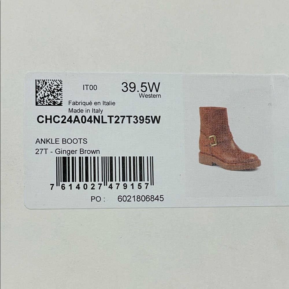 NIB Chloe Coddington Biker Ankle Boots C Buckle Ginger Brown Designer Sz 39.5 - Picture 3 of 15